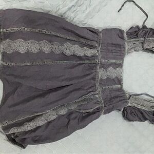 Tularosa Gray Halter Dress with Lace Details